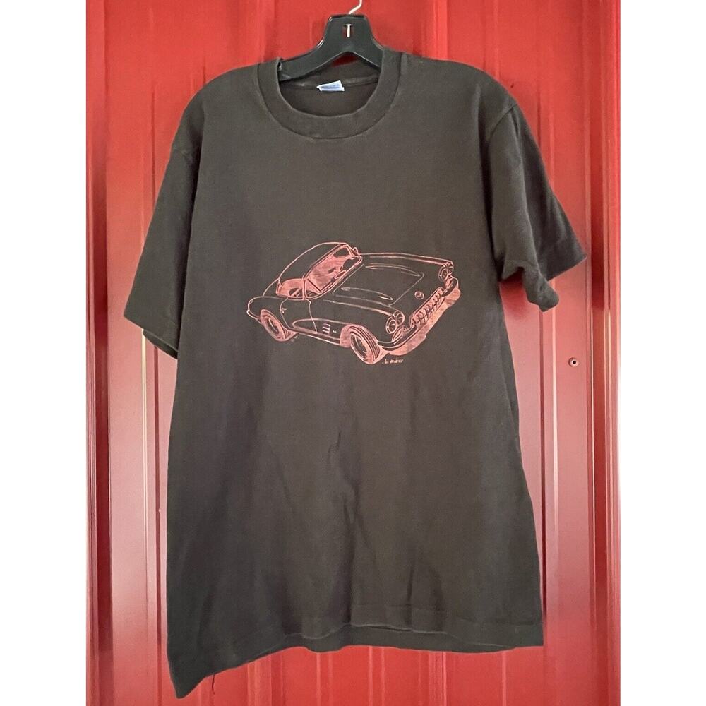 Fruit Of The Loom Shirt Corvette Graphic Single Stitch USA Made Mens Large
